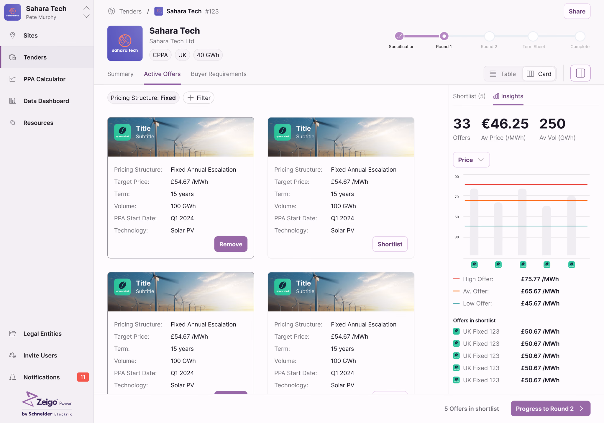 Comparison and weighting across developer offers